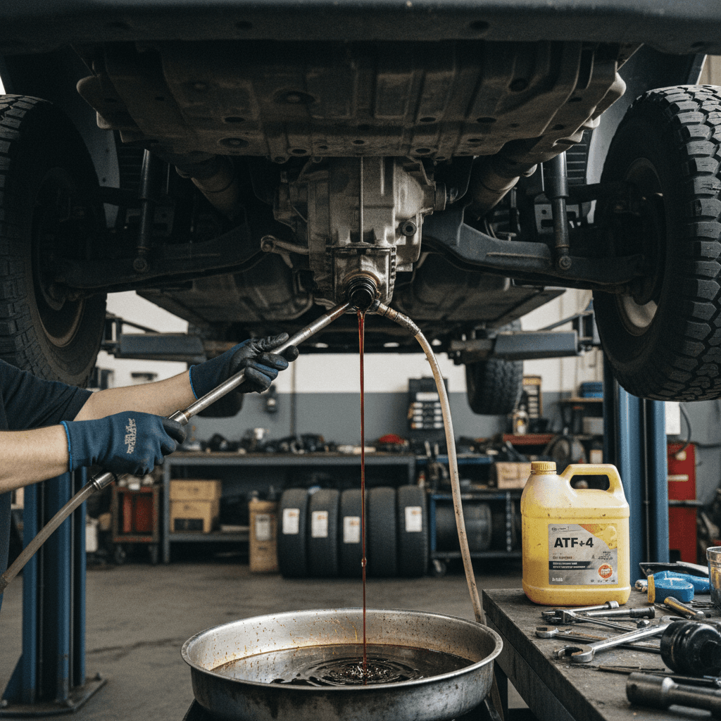 Fluid service and maintenance on a Dodge Ram vehicle