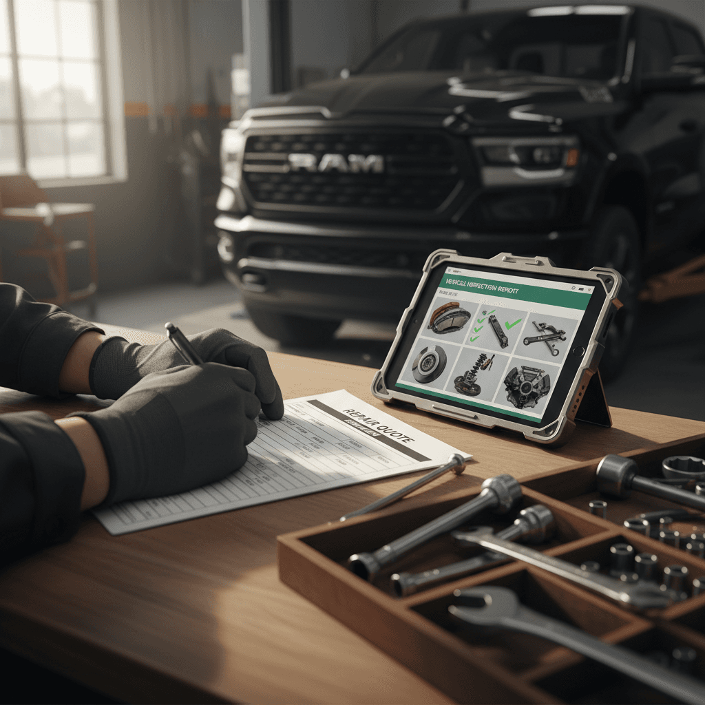 Creating a transparent repair quote for vehicle services