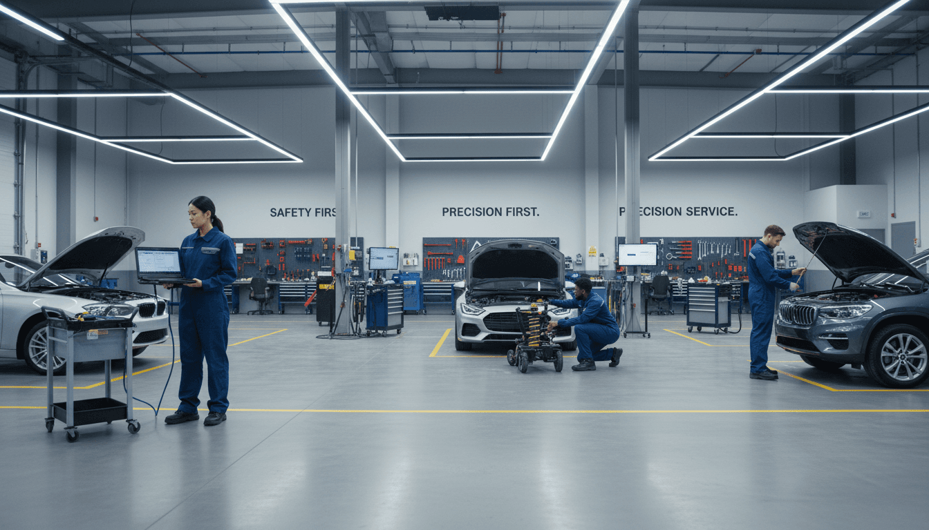 Fleet maintenance work on Dodge Ram commercial vehicle